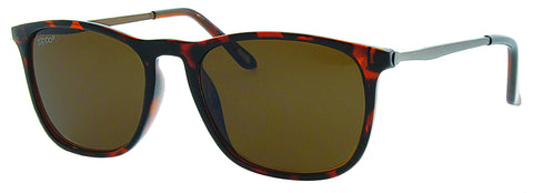 Kwadratowe okulary przeciwsłoneczne Zippo 3/4 kąt z przodu brązowy