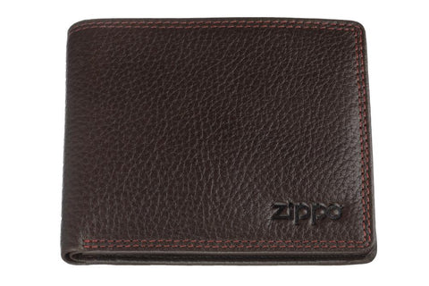 Widok z przodu portfel format poziomy zamknięty z logo Zippo