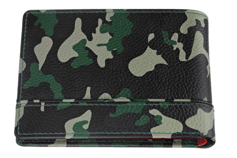 Widok z tyłu portfel Zippo zielony wzór moro z logo Zippo