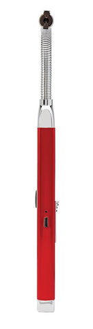 Widok z boku zapalniczka do świec Zippo z elastyczną szyjką w kolorze czerwonym z gniazdem USB