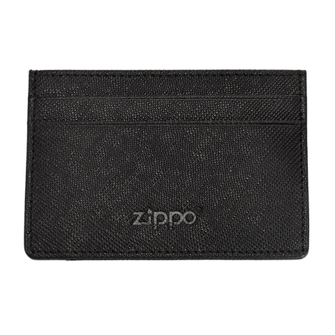 Etui na karty Zippo ze skóry saffiano z logo Zippo