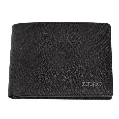 Portfel Zippo ze skóry saffiano z logo Zippo widok z przodu 
