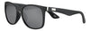 Okulary przeciwsłoneczne 3/4 kąta Zippo z czarną oprawką o wyglądzie drewna i srebrnymi aplikacjami na zausznikach