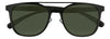Widok z przodu okularów przeciwsłonecznych Zippo z czarną oprawką i zielonymi soczewkami