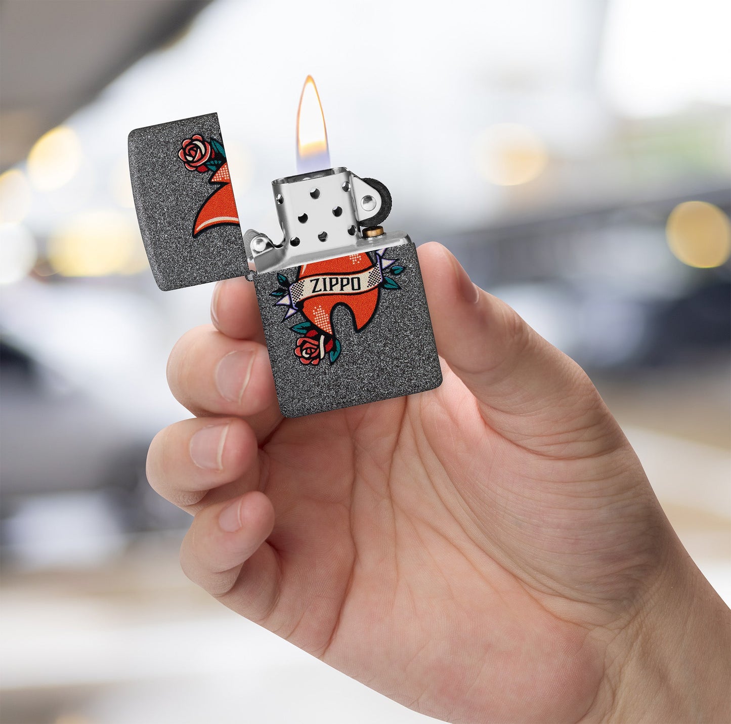Wzór tatuażu płomienia Zippo