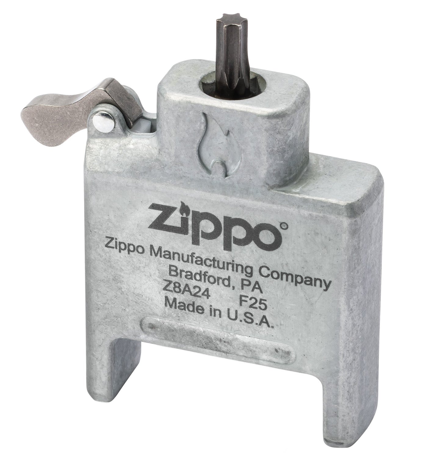 Śrubokręt Bit Safe z obudową o szczotkowanym chromowanym wykończeniu