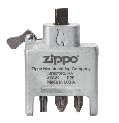 Śrubokręt Bit Safe z obudową o szczotkowanym chromowanym wykończeniu