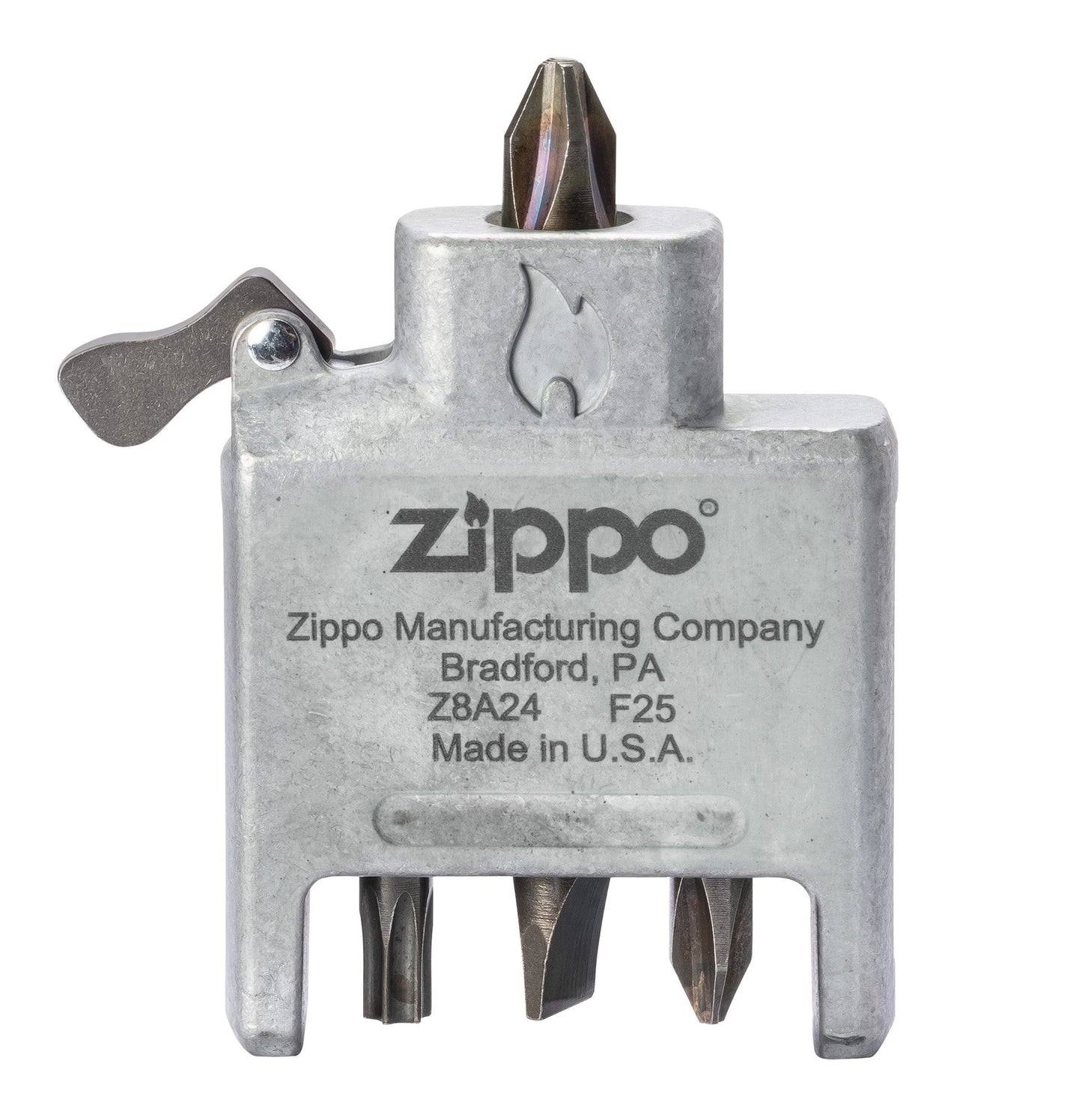 Śrubokręt Bit Safe z obudową o szczotkowanym chromowanym wykończeniu