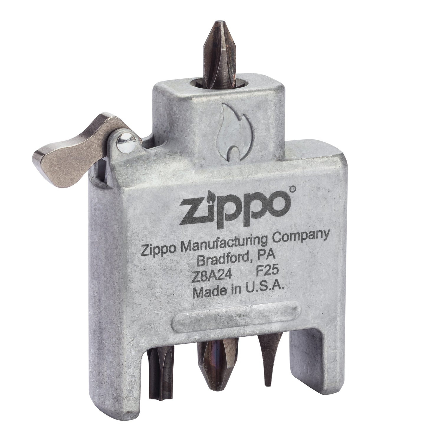 Śrubokręt Bit Safe z obudową o szczotkowanym chromowanym wykończeniu