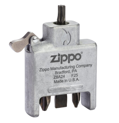 Śrubokręt Bit Safe z obudową o szczotkowanym chromowanym wykończeniu