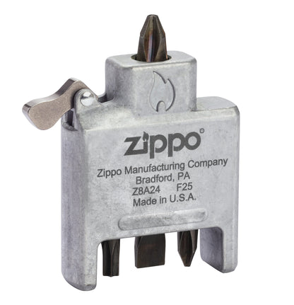 Śrubokręt Bit Safe z obudową o szczotkowanym chromowanym wykończeniu