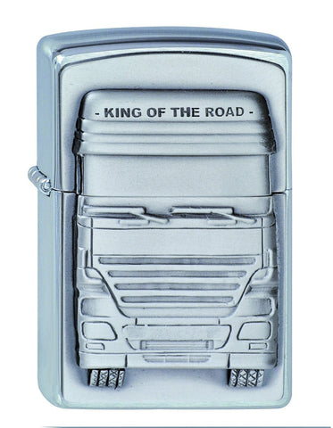 Widok z przodu kąt 3/4 zapalniczka Zippo emblemat z przodem ciężarówki