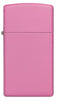 Widok z przodu zapalniczka Zippo Slim Pink Matte