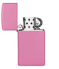 Zapalniczka Zippo Slim Pink Matte otwarta