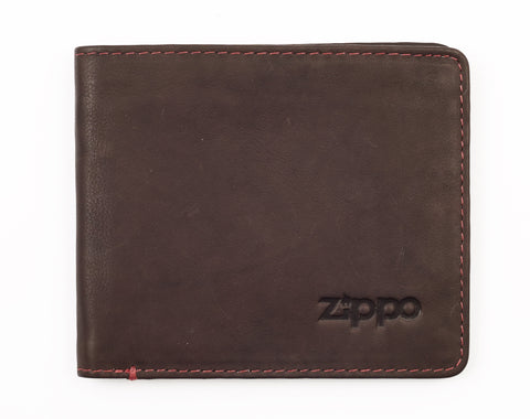 Widok z przodu portfel format poziomy zamknięty z logo Zippo
