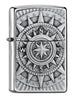 Widok z przodu kąt 3/4 zapalniczka Zippo emblemat z kompasem
