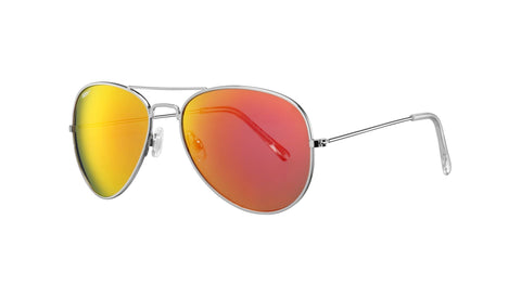 Zippo Pilot Glasses Front View ¾ Angle in Orange Metal