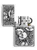 Zapalniczka Zippo emblemat z czaszkami otoczonymi różami otwarta