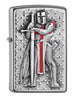 Widok z przodu zapalniczka Zippo emblemat ze stojącym Templariuszem