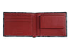 Portfel w formacie poziomym szare moro z logo Zippo otwarty z czerwonym wnętrzem
