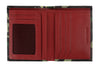 Portfel Zippo zielony wzór moro z logo Zippo otwarty z czerwonym wnętrzem