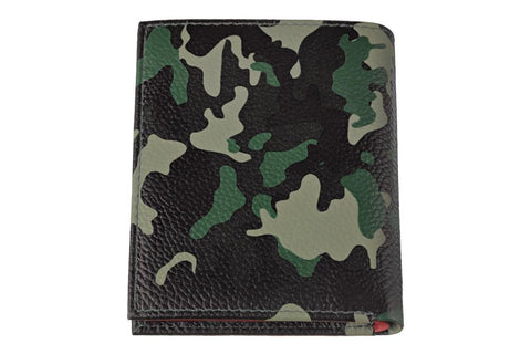 Widok z tyłu portfel Zippo zielony wzór moro z logo Zippo