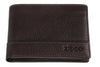 Widok z przodu portfel Zippo z brązowej skóry z logo Zippo