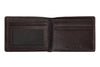 Widok z przodu portfel Zippo z brązowej skóry otwarty 