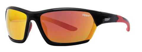 Okulary przeciwsłoneczne 3/4 kąta Zippo z czarnymi oprawkami i pomarańczowymi soczewkami
