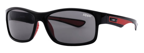 Okulary przeciwsłoneczne Zippo Widok z przodu ¾ Kątowe okulary sportowe w kolorze czarnym czerwonym