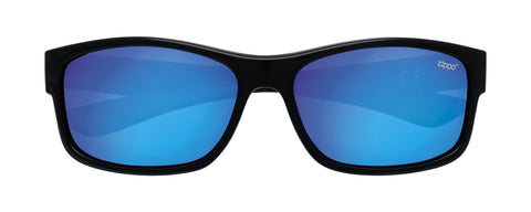 Okulary przeciwsłoneczne Zippo Okulary sportowe Widok z przodu w kolorze czarnym niebieskim