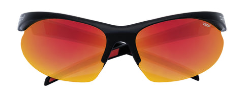 Widok z przodu Okulary przeciwsłoneczne Zippo sportowe okulary czarne z pół oprawką, pomarańczowe szkła