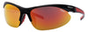 Okulary przeciwsłoneczne z widokiem z przodu 3/4 kąta Zippo Okulary sportowe czarne z półramką, pomarańczowe soczewki