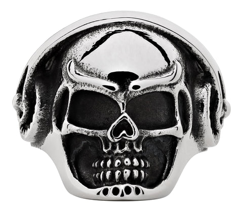 Widok z przodu pierścień Zippo czaszka w słuchawkach