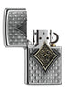 Zapalniczka Zippo emblemat z karo otwarta