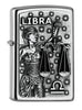 Widok z przodu zapalniczka Zippo chrom emblemat z wagą