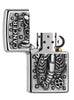  Zapalniczka Zippo chrom emblemat z rakiem otwarta