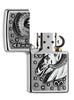Zapalniczka Zippo chrom emblemat z baranem otwarta