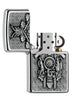 Zapalniczka Zippo chrom emblemat z zegarem z kukułką otwarta
