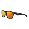 Widok z przodu 3/4 Kątowe okulary przeciwsłoneczne Zippo Czarne, kwadratowe, pomarańczowe soczewki