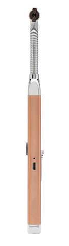 Widok z boku zapalniczka do świec Zippo z elastyczną szyjką w kolorze różowego złota z gniazdem USB