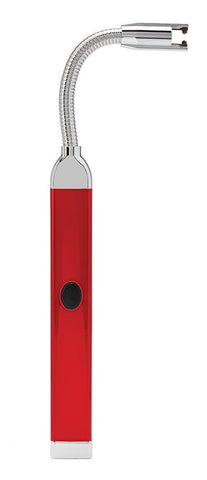 Widok z tyłu zapalniczka do świec Zippo z elastyczną szyjką w kolorze czerwonym z przyciskiem bezpieczeństwa