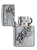 Zapalniczka Zippo chrom emblemat z logo Zippo otwarta