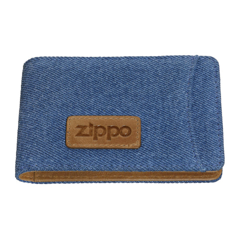 Widok z przodu Zippo Denim Bi-Fold portfel na karty kredytowe z logo