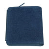 Tylny widok Zippo Denim i niebieski skórzany portfel z zamkiem błyskawicznym