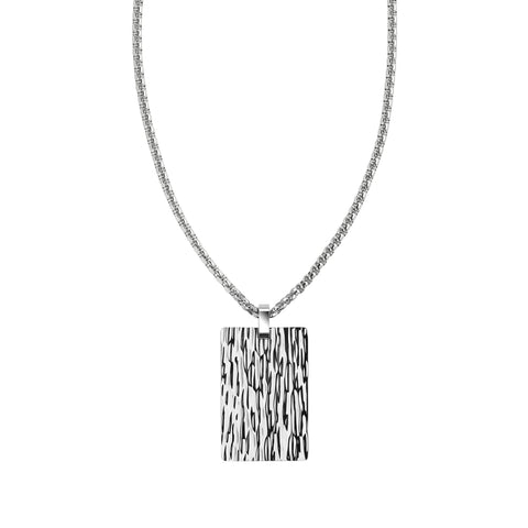 Detailansicht vorne Zippo Halskette mit quadratischem Anhänger im Dogtag Stil aus Edelstahl