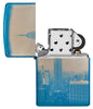 Zapalniczka Zippo 360 stopni polerowana niebieska z New York Skyline Empire State Building Online otwierana tylko bez płomienia