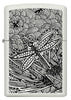 Zapalniczka Zippo Widok z przodu biały matowy z ilustracją ważki w stylu sztuki aborygeńskiej