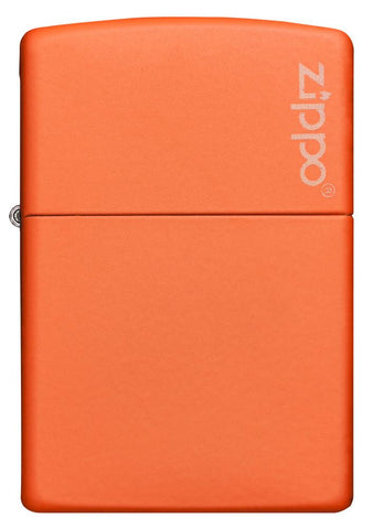 Widok z przodu zapalniczka Zippo Orange Matte model podstawowy z logo Zippo