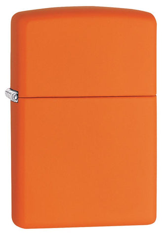 Widok z przodu kąt 3/4 zapalniczka Zippo Orange Matte model podstawowy